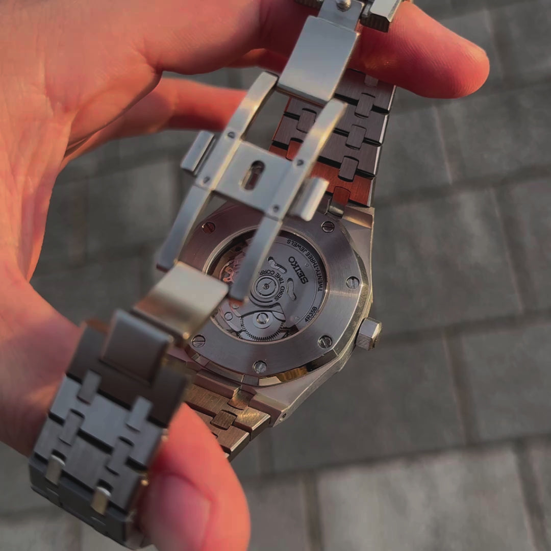 Seiko mod Royal Oak blue